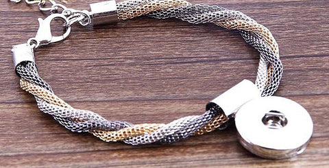 Twisted Bracelet for 18 mm Snap - 3 colour choices