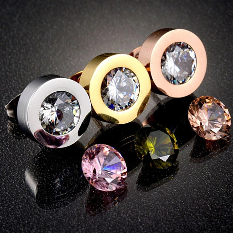 Interchangeable Crystal Stud Earrings