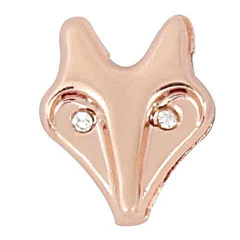Fox Face Slide Charm - Rose Gold