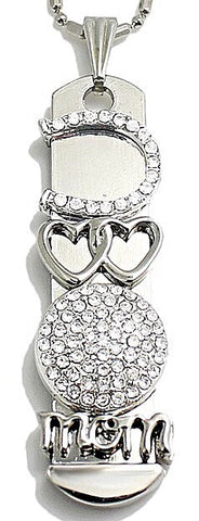 Slide Charm Bar Pendant (fits 10 mm slide charms) - Silver