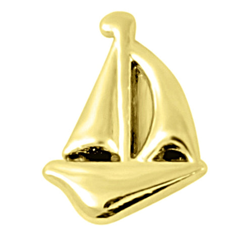 Sail Boat Slide Charm - Gold