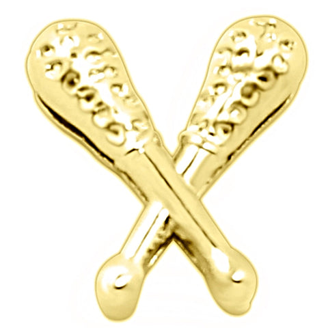 Baseball Bats Slide Charm - Gold