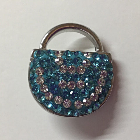 Petite Purse - Light Blue and White 20 mm Snap