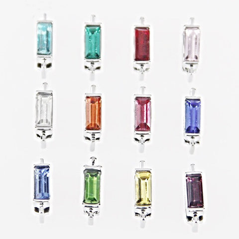 Birthstone Slide Charm - Silver