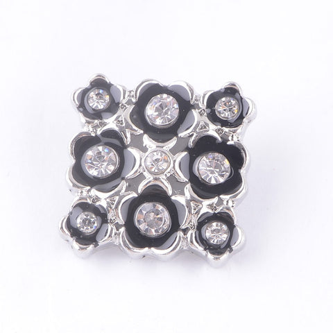 Flowers Squared 18 mm Snap (2 Colour Choices)