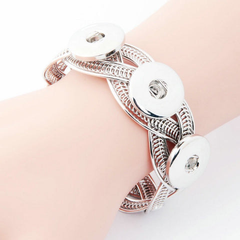 Braided Bangle for 18 mm Snaps