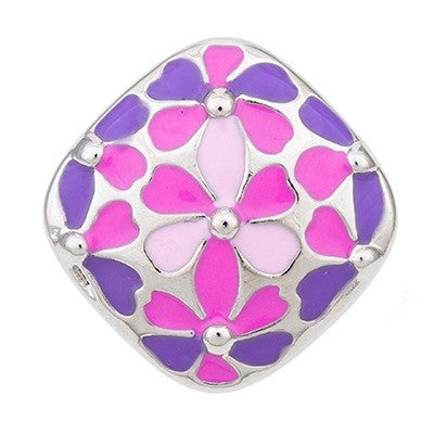 Tickle Me Pink With Flowers 18 mm Snap