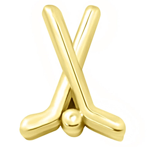 Hockey Stick Slide Charm - Gold