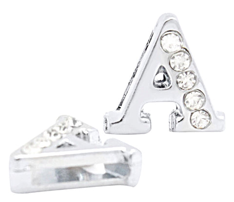 Letter A Slide Charm - Silver