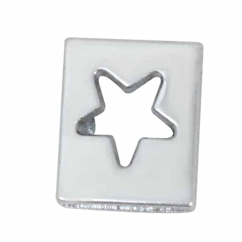 Cut Out Star Slide Charm - Silver