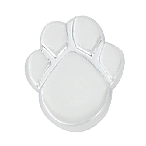 Paw Print Slide Charm - Silver