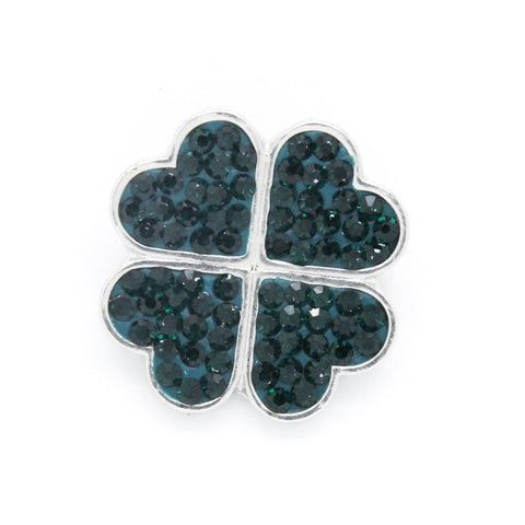 Green Shamrock in Hearts 20 mm Snap