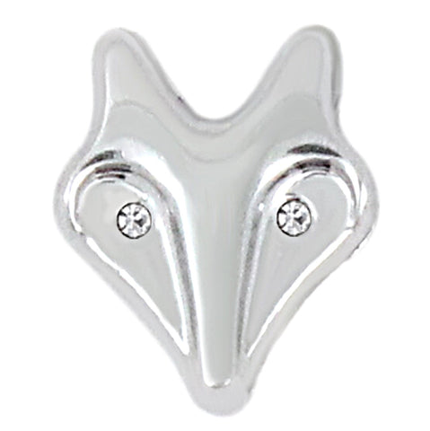 Fox Face Slide Charm - Silver