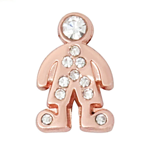 Sparkle Boy Slide Charm - Rose Gold