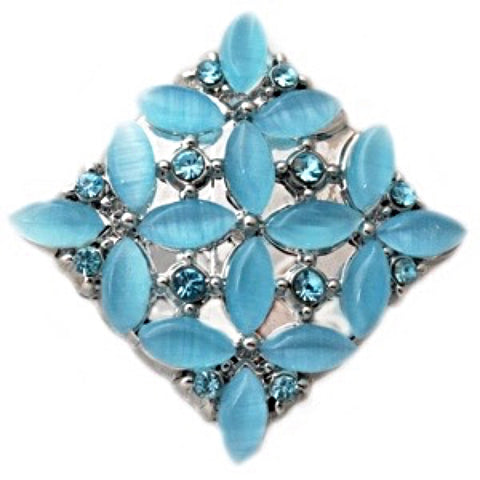Light Blue Flowers Squared 20 mm Snap
