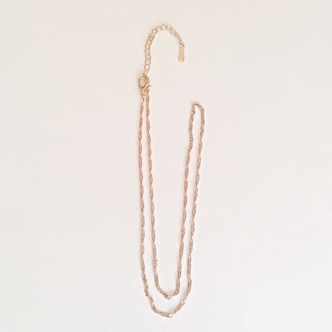 Rose gold plated zinc alloy twist chain in 18 inch length