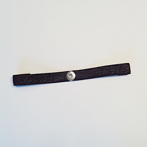 Black elastic thin headband for 18 mm snap