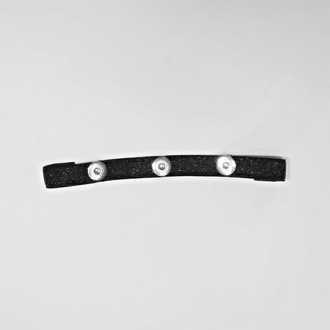 Black elastic thin headband for three 18 mm snap