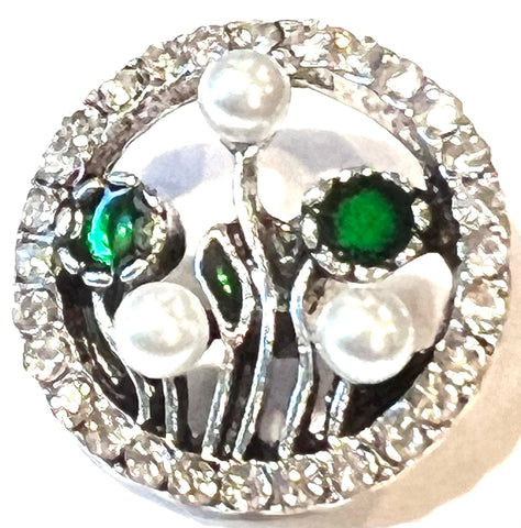 Flowers Of Pearl And Green 18 mm Snap
