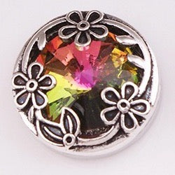 Colour Changing Crystal With Flowers 18 mm Snap