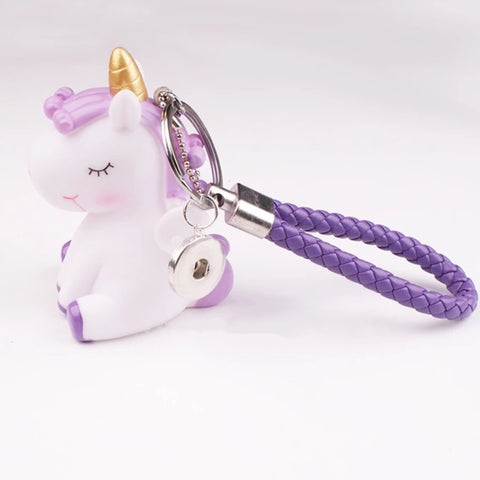 Unicorn Key Chain For 18 mm Snap