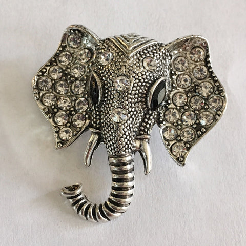 Bejeweled Elephant Head 20 mm Snap