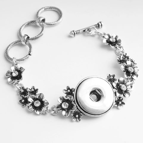 Clusters Of Flowers Bracelet for 18 mm Snap