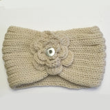Winter Flower Headband (2 colour choices) for 18 mm snap
