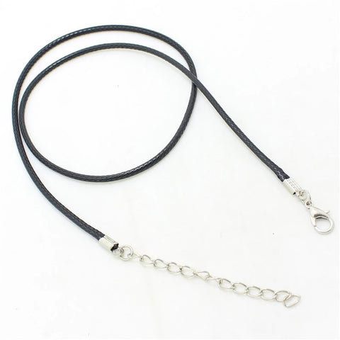 Black leather cord necklace