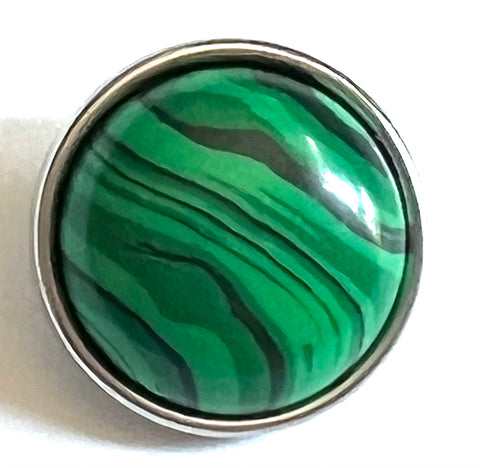 Genuine Malachite Stone 18 mm Snap