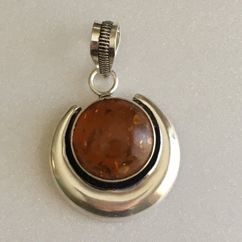 Over The Moon In Amber Pendant