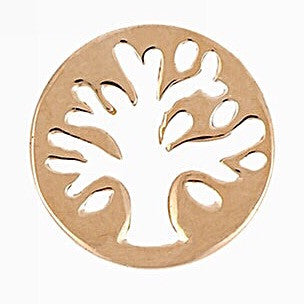 Tree of Life Cut Out Slide Charm - Rose Gold