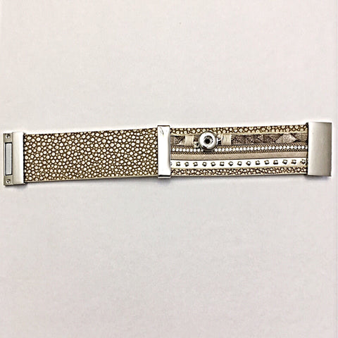 Retro Wrist Band Bracelet for 12 mm Snap