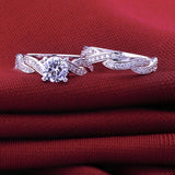 Twist CZ Diamond Wedding Ring Set