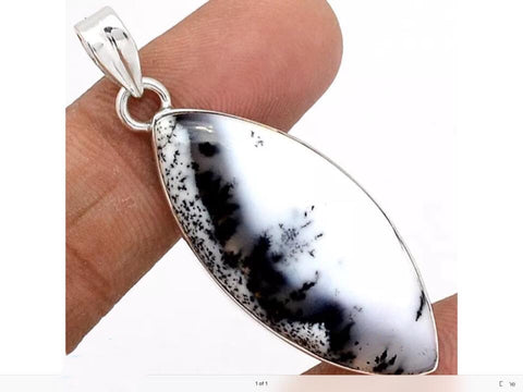 Indian Opal (Merlanite) Silver Pendant