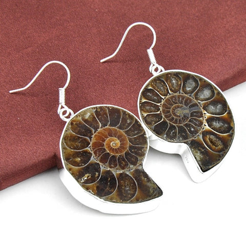 Ammonite Drop Earrings