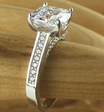 Asscher Cut White Sapphire Solitaire Ring