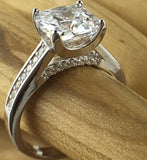 Asscher Cut White Sapphire Solitaire Ring