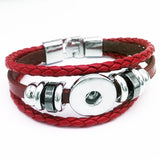 Summer Fun Leather Bracelet for 18 mm snaps (2 Colour Choices)