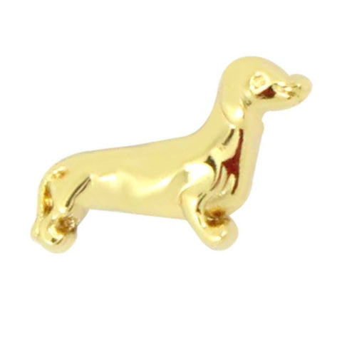 Dog Slide Charm - Gold