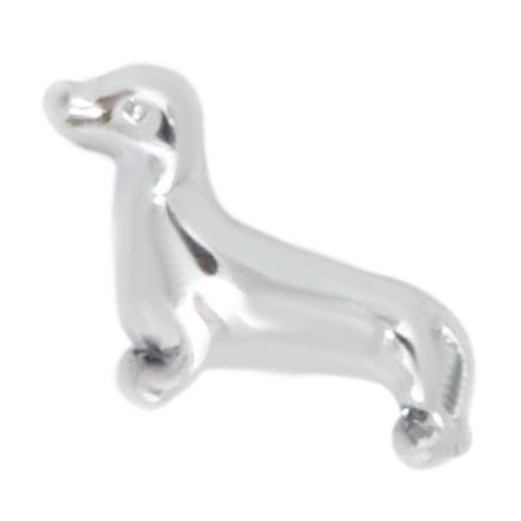 Dog Slide Charm - Silver