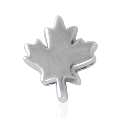 Maple Leaf Slide Charm - Silver