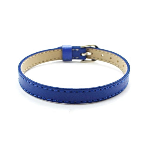PU Leather Slide Charm Bracelet (fits 8 mm slide charms) - Ocean Blue