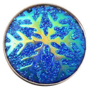 Kaleidoscope Snowflake - Blue 18 mm Snap