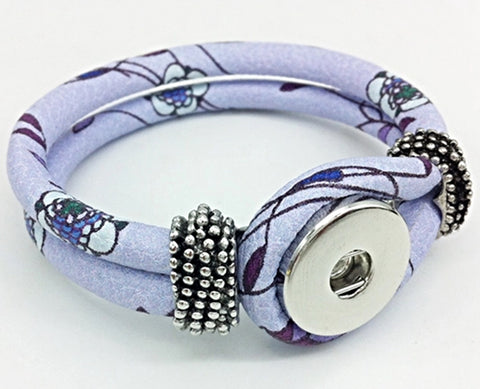 Colour Me Purple PU Leather Button Hole Bracelet For 18 mm Snap