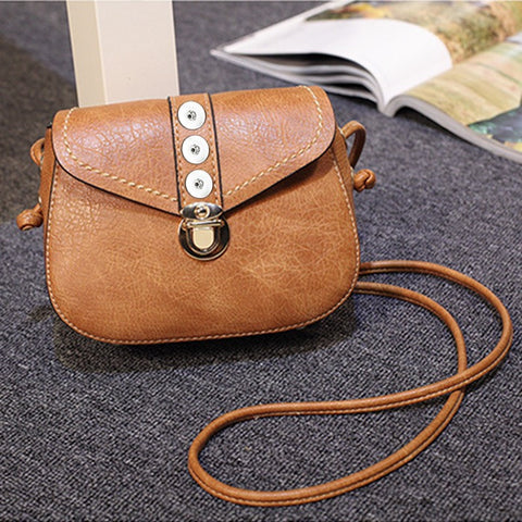 Classic PU Leather Purse for 3 18 mm Snaps