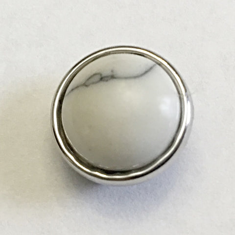 White Turquoise Stone 12 mm Snap