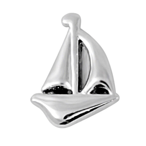 Sail Boat Slide Charm - Silver