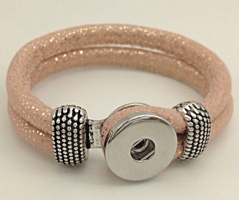 Sparkle In Pink Button Hole Bracelet for 18 mm Snap