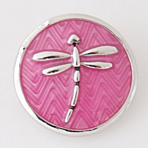 Pink Dragonfly 18 mm Snap